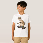 T-shirt Meerkat comme Patineur avec Skateboard (Devant entier)