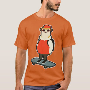 T-shirt Meerkat comme Patineur avec Skateboard 2