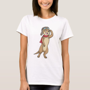 T-shirt Meerkat comme pilote avec casquette pilote
