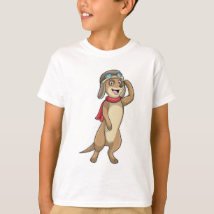 T-shirt Meerkat comme pilote avec casquette pilote
