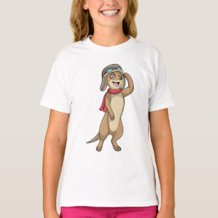 T-shirt Meerkat comme pilote avec casquette pilote