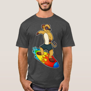 T-shirt Meerkat comme surfeur avec Surfer