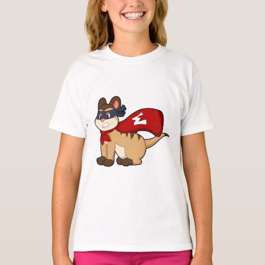 T-shirt Meerkat en héros avec masque (Devant)
