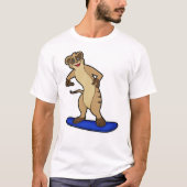 T-shirt Meerkat en Snowboard avec Snowboard (Devant)