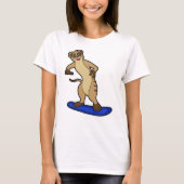 T-shirt Meerkat en Snowboard avec Snowboard (Devant)