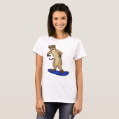 T-shirt Meerkat en Snowboard avec Snowboard (Devant entier)