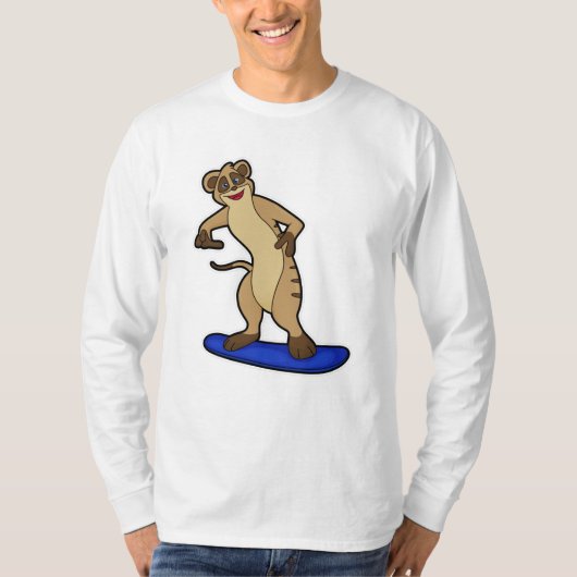 T-shirt Meerkat en Snowboard avec Snowboard (Devant)