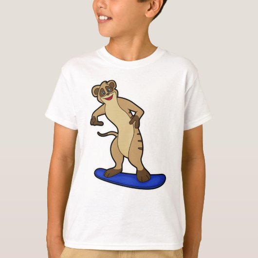 T-shirt Meerkat en Snowboard avec Snowboard (Devant)