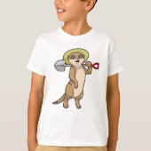 T-shirt Meerkat en tant que fermier avec Shovel (Devant)