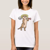 T-shirt Meerkat en tant que fermier avec Shovel (Devant)