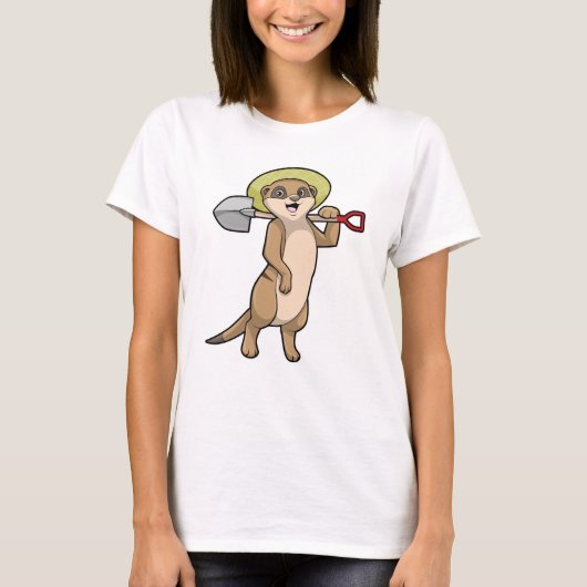 T-shirt Meerkat en tant que fermier avec Shovel (Devant)