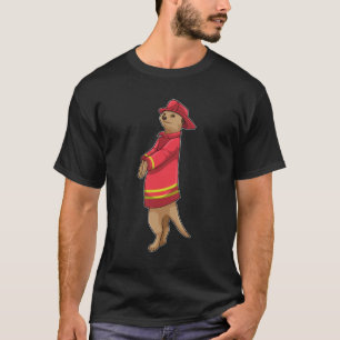 T-shirt Meerkat en tant que pompier avec casque