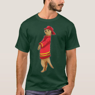 T-shirt Meerkat en tant que pompier avec casque
