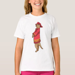 T-shirt Meerkat en tant que pompier avec casque