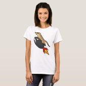 T-shirt Meerkat en vol avec fusée (Devant entier)