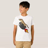 T-shirt Meerkat en vol avec fusée (Devant entier)
