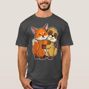 T-shirt Meerkat et Fo Cute Animaux pour femmes Animal Hugg