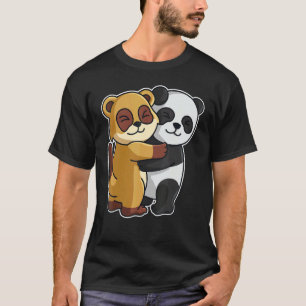 T-shirt Meerkat Et Panda Cute Animaux Pour Femmes Animal H