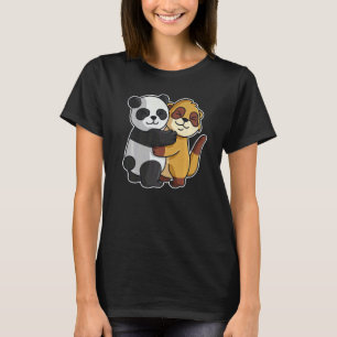 T-shirt Meerkat Et Panda Cute Animaux Pour Femmes Animal H