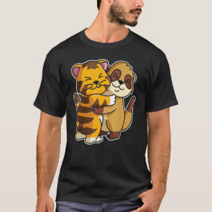 T-shirt Meerkat Et Tiger Mignonnes Animaux Pour Femmes Ani