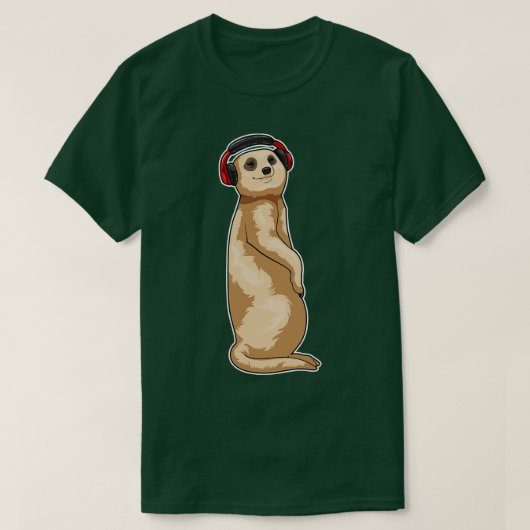 T-shirt Meerkat Headphone Music 1 (Design devant)
