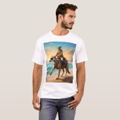 T-shirt Meerkat Jockey Sur Un Cheval Meerkat, (Devant entier)