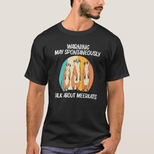 T-shirt Meerkat Pour Hommes Femmes Rétro Faune Zoo Animaux (Devant)