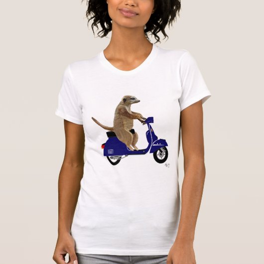 T-shirt Meerkat sur Dark Blue Moped (Devant)