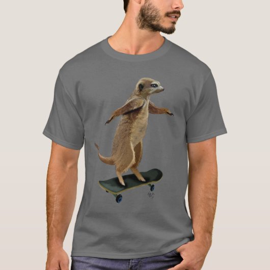 T-shirt Meerkat Sur Skateboard 2 (Devant)