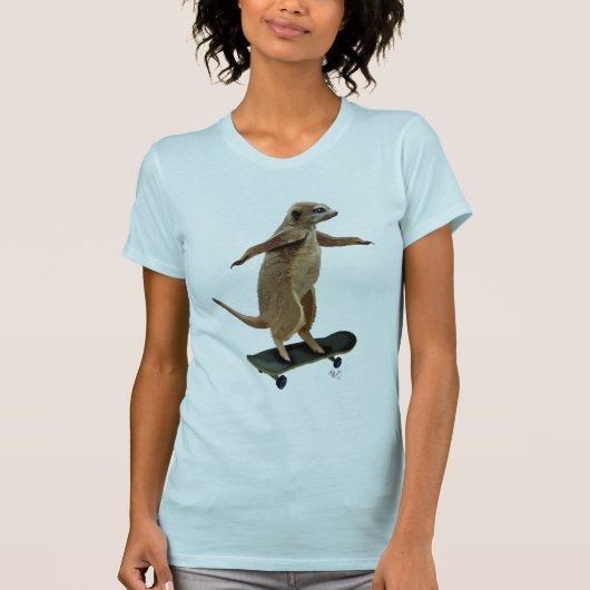 T-shirt Meerkat Sur Skateboard 2 (Devant)