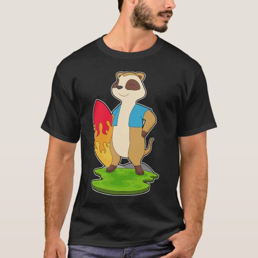 T-shirt Meerkat Surfer Surfer (Devant)