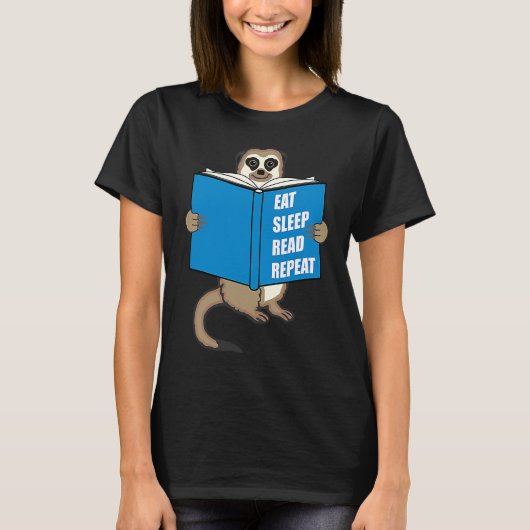 T-shirt Meerkat with Book Books Reading Hobby (Devant)