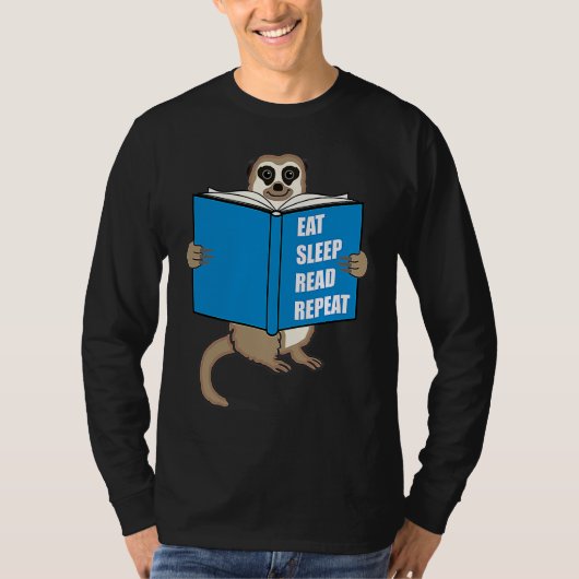 T-shirt Meerkat with Book Books Reading Hobby (Devant)