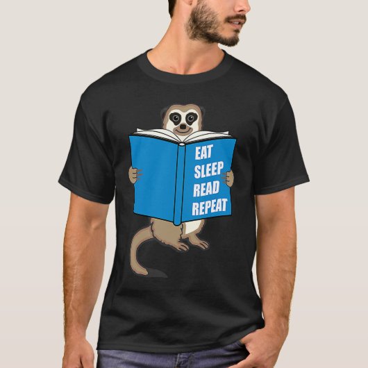 T-shirt Meerkat with Book Books Reading Hobby (Devant)