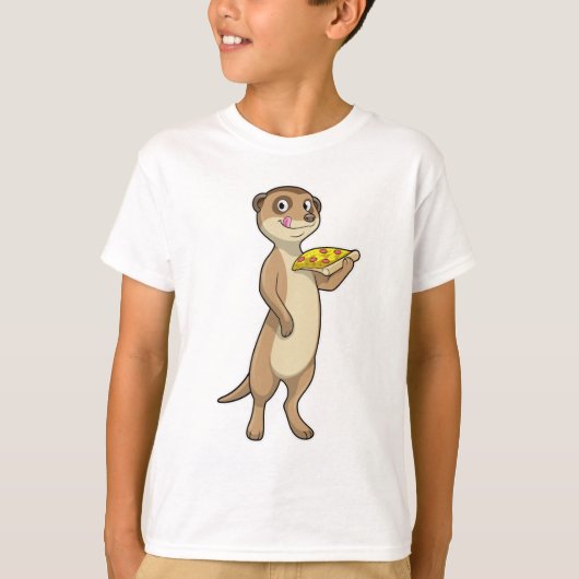 T-shirt Meerkat with pizza (Devant)