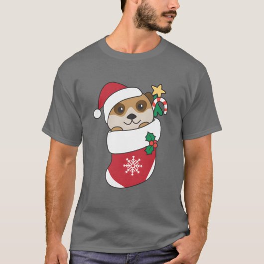 T-shirt Meerkats Christmas Snow Winter Animals friend (Devant)