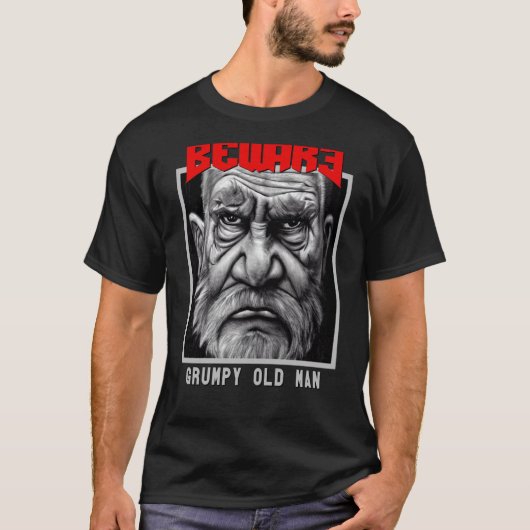 T-shirt Méfiez-vous Achtung Grumpy Old Man Bad of Maunders (Devant)