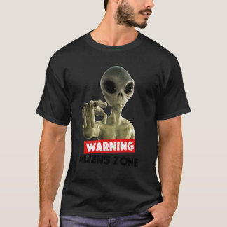 T-shirt Méfiez-vous des Aliens Avertissement Zone 51 Graph