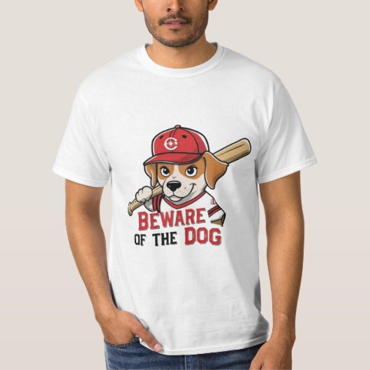 T-shirt Méfiez-vous du chien - Conception de chiens de bas (Devant)
