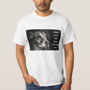 T-shirt Méfiez-vous du chien, photo de l'animal de compagn