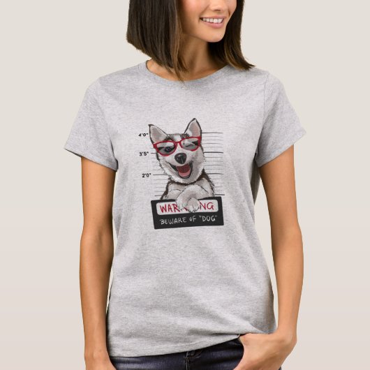 T-shirt Méfiez-vous du Husky Cool (Devant)