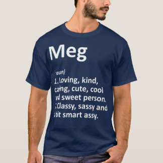 T-shirt MEG Définition Nom personnalisé Amusant Anniversai