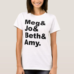T-shirt Meg & Jo & Beth & Amy   Littérature des petites fe