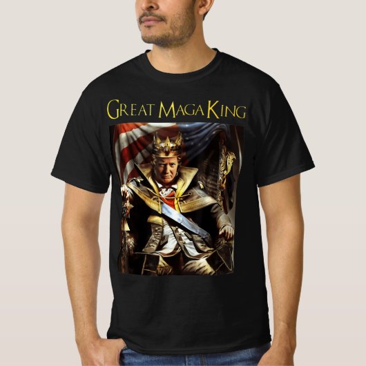 T-shirt Mega King USA Flag Fier Ultra Maga Trump (Devant)