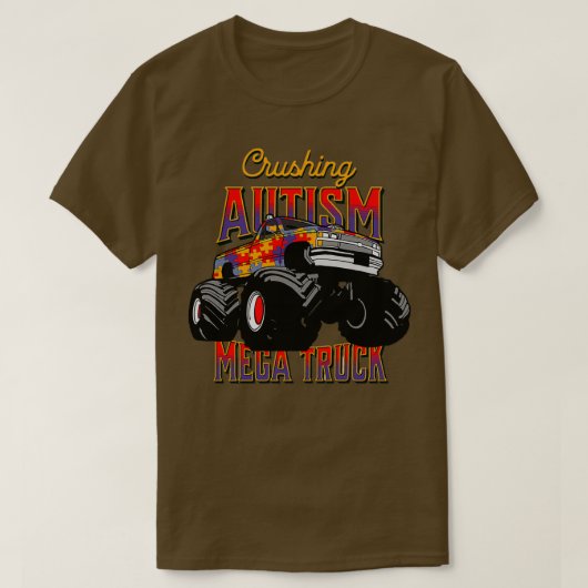 T-shirt Mega Truck Crushing Sensibilisation sur l'autisme  (Design devant)