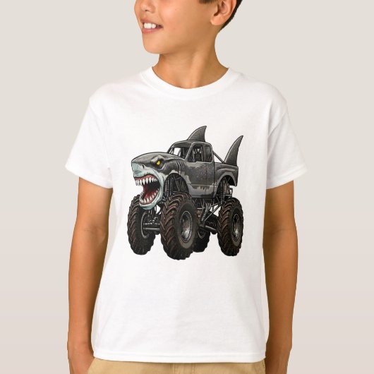T-shirt Megalodon Monster Truck (Devant)