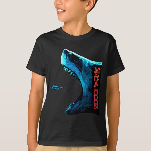 T-shirt Megalodon Primeval Shark Dorsal Fin Teeth Ocean Pr (Devant)