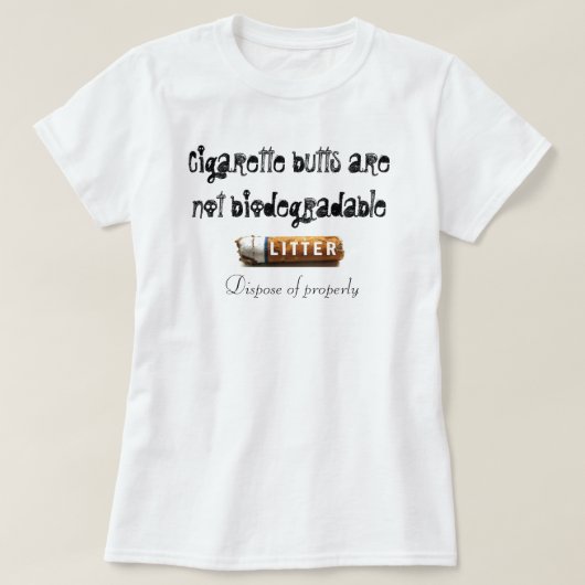 T-shirt Mégot = ordures toxiques (Design devant)