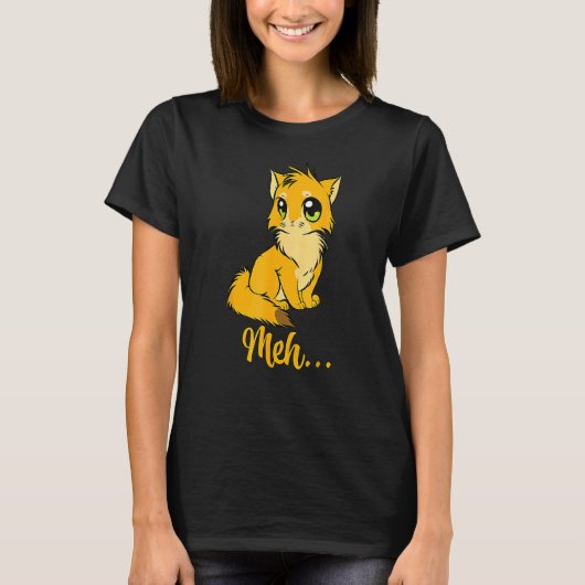 T-shirt Meh Chat Pour Chat (Devant)