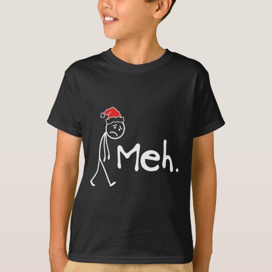 T-shirt Meh. Funny Christmas Introvert  (Devant)